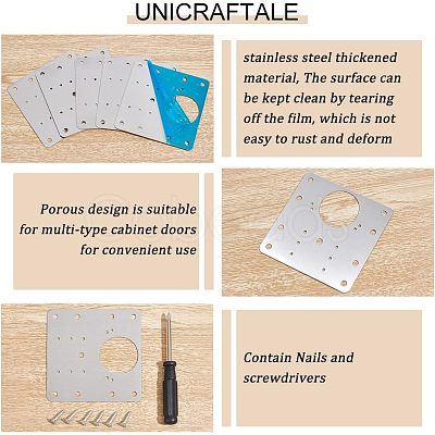 Unicraftale 10 Sets 430 Stainless Steel Mounting Plate AJEW-UN0001-33-1