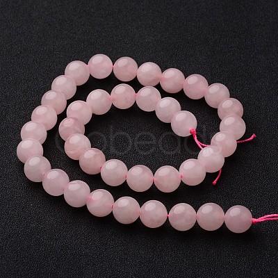 Round Natural Rose Quartz Bead Strands G-J346-05-10mm-1