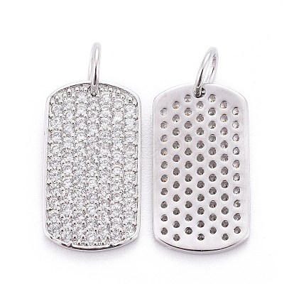 Brass Micro Pave Cubic Zirconia Pendants ZIRC-L070-42P-1
