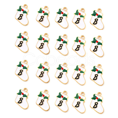 20Pcs Light Gold Alloy Enamel Pendants ENAM-YW0001-43-1