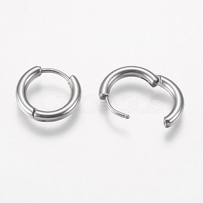 Tarnish Resistant 304 Stainless Steel Huggie Hoop Earring Findings STAS-I097-051C-1