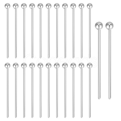 50Pcs 925 Sterling Silver Ball Head Pins STER-BC0003-76A-1