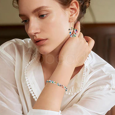 2 Starnds Electroplate Transparent Glass Beads Strands EGLA-TADJ0001-07-1