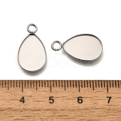 304 Stainless Steel Pendant Cabochons Settings STAS-F311-07P-1