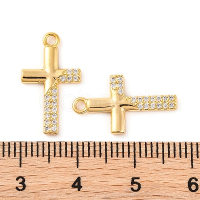 Brass Micro Pave Clear Cubic Zirconia Pendants KK-U017-09E-G-1