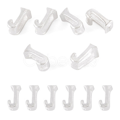 6Pcs 925 Sterling Silver Hollow Initial Beads STER-TA0001-53J-1