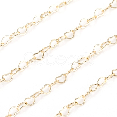 Brass Heart Link Chains X-CHC-D026-15B-G-1