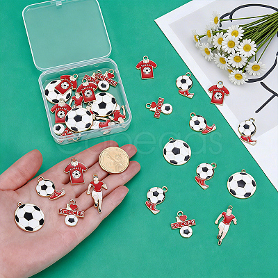 30Pcs 5 Styles Alloy Enamel Pendants ENAM-PH0003-40-1