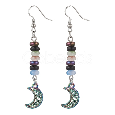 5 Pairs Glass Dangle Earrings EJEW-JE06644-1