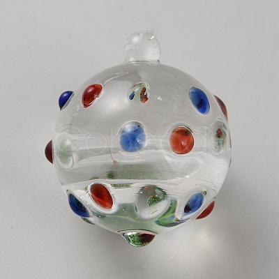 Round Glass Ceiling Fan Pull Chain Decoration GLAA-WH0039-40A-1