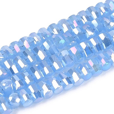 Electroplate Imitation Jade Glass Beads Strands EGLA-N022-09A-D01-1