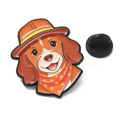 Cocker Spaniel in Explorer Hat  Alloy Enamel Pins LS-AL-CBA6DDE-03D-1