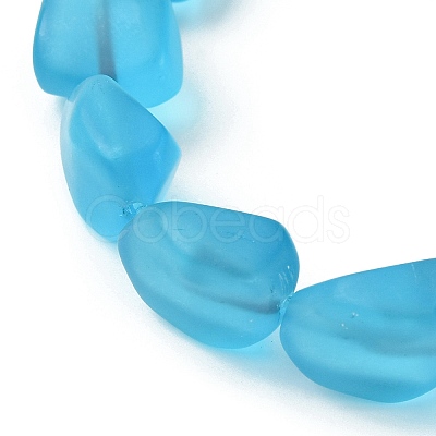 Transparent Frosted Glass Beaded Stretch Bracelets for Women BJEW-JB09512-1