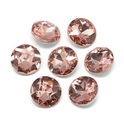 Pointed Back Glass Rhinestone Cabochons RGLA-T029-14mm-06-1
