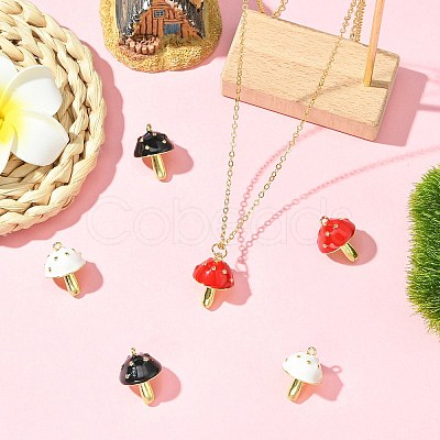 6Pcs 3 Colors Brass Enamel Pendants KK-CJ0003-61-1