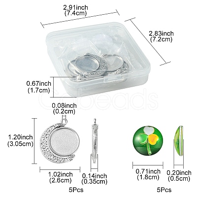 DIY Clover Rotatable Pendant Making Kits DIY-FS0005-44-1