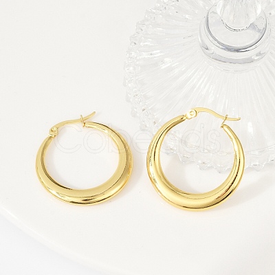 304 Stainless Steel Hoop Earrings for Women EJEW-U046-07G-B-1