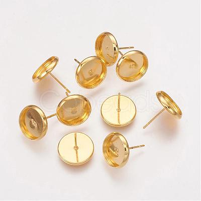 Brass Stud Earring Settings KK-H021-1G-NF-1