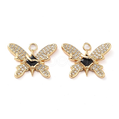 Rack Plating Brass Micro Pave Cubic Zirconia Pendants KK-M280-13G-02-1