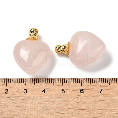 Natural Rose Quartz Perfume Bottle Pendants G-Z039-03G-02-1
