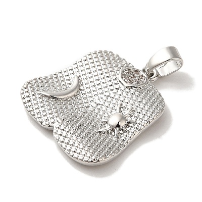 Rack Plating Brass Micro Pave Cubic Zirconia Pendants KK-U027-23P-1