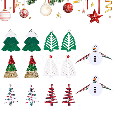 14Pcs 7 Styles PU Leather Big Pendants FIND-CL0001-24-1