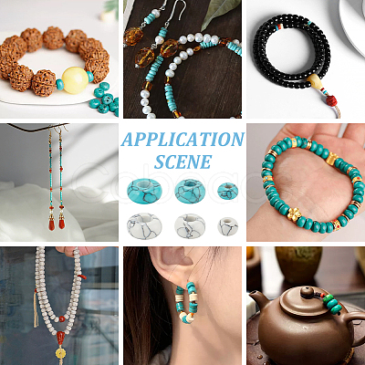 60Pcs 6 Styles Synthetic Turquoise Beads TURQ-PH0001-09-1