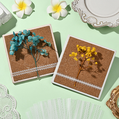 4Bag 4 Styles PET Plastic Lace Decorative Stickers AJEW-SP0002-77-1