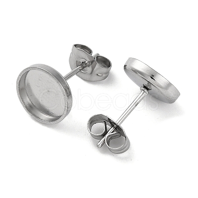 Anti-Tarnish 304 Stainless Steel Stud Earring Findings EJEW-K295-06A-P-1