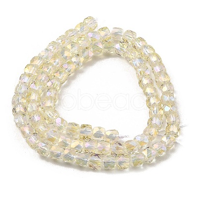 Electroplate Transparent Glass Beads Strands GLAA-C029-03A-02-1