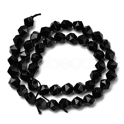 Natural Black Onyx Beads Strands G-Z119-A04-02-1