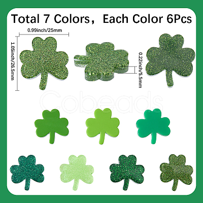 42Pcs 7 Colors Opaque & Transparent Resin Cabochons RESI-SP0001-65-1