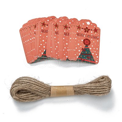 Rectangle Christmas Theme Kraft Paper Cord Display Cards CDIS-K003-02C-1