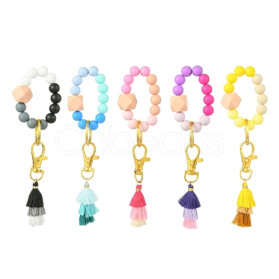 Silicone Beaded Bracelet Keychain KEYC-FS00002-1