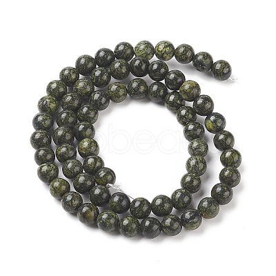 Natural Serpentine/Green Lace Stone Beads Strands X-G-S259-15-6mm-1-1