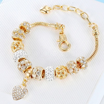 Heart Alloy with Crystal Rhinestone Charm Bracelets FS-WG8E942-01-1