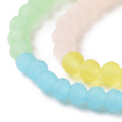 Frosted Gradient Color Glass Bead Strands FGLA-H011-01-1