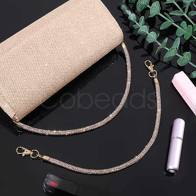 2Pcs Alloy Rhinestone Round Cord Bag Handles AJEW-PH0007-73C-1