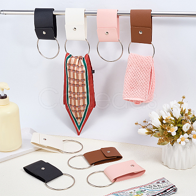 8Pcs 4 Colors PU Leather Towel Clip AJEW-PH0008-56-1