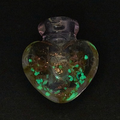 Handmade Luminous Lampwork Perfume Bottle Pendants LAMP-P044-K-1