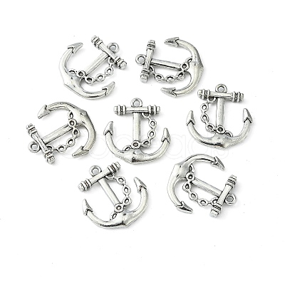 Tibetan Style Alloy Anchor Pendants TIBEP-839-AS-NR-1