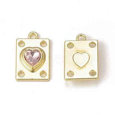 Rack Plating Alloy Glass Pendants PALLOY-P291-06G-02-1