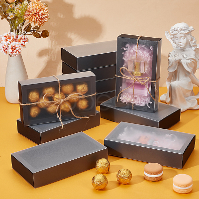Cardboard Drawer Gift Storage Boxes with Clear Cover CON-WH0092-72C-02-1