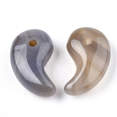 Natural Grey Agate Pendants X-G-S294-07K-1