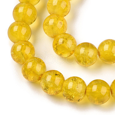 Baking Paint Crackle Glass Bead Strands DGLA-Q023-8mm-YS28-A-1