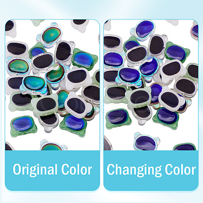 20Pcs 5 Colors Two Tone Glass Mood Beads GLAA-FS0002-31-1