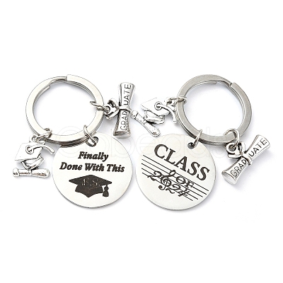 Flat Round Alloy Keychain KEYC-YW00090-01-1