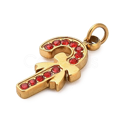 304 Stainless Steel Rhinestone Charms FIND-I062-01G-07-1