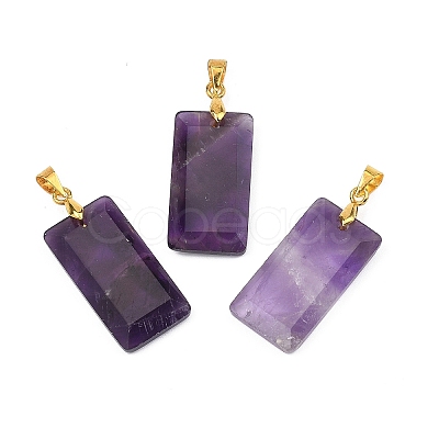 Natural Amethyst Faceted Pendants G-L623-03G-06-1