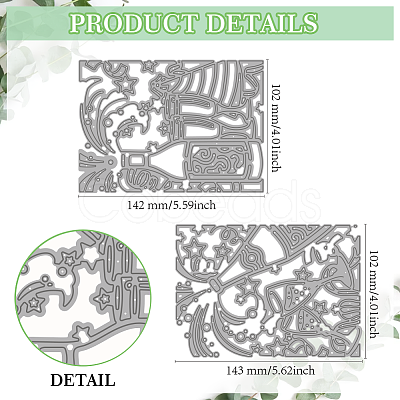 Carbon Steel Cutting Dies Stencils DIY-WH0309-2124-1